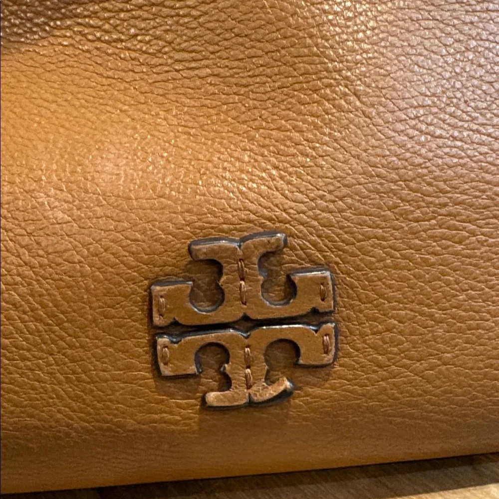 Tory Burch Cognac Leather Hobo with Braided Handle and Tassel